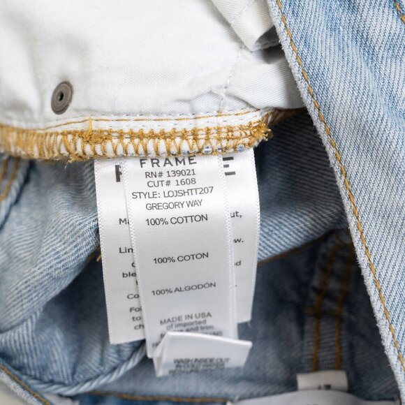 ✨ FRAME Denim Le Original Cutoff High Rise Jean Shorts Blue Light Wash Gregory - Picture 11 of 12